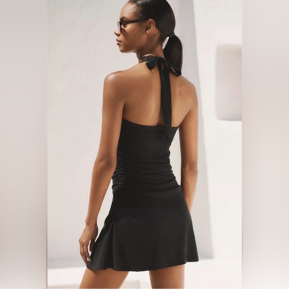 Anthropologie Ariana Cupro Halter Dress - Picture 2 of 6